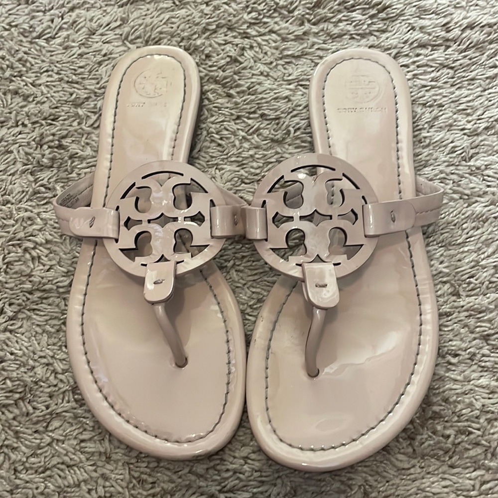 Tory Burch Patent Sandal in pale pink